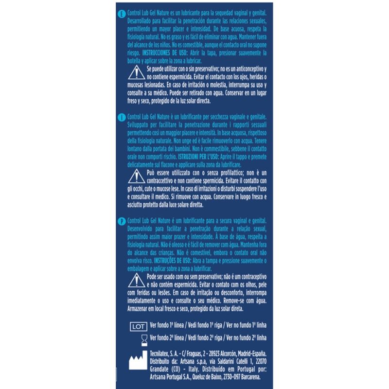 CONTROL - LUB GEL LUBRIFICANTE NATURALE 75 ML - immagine 2
