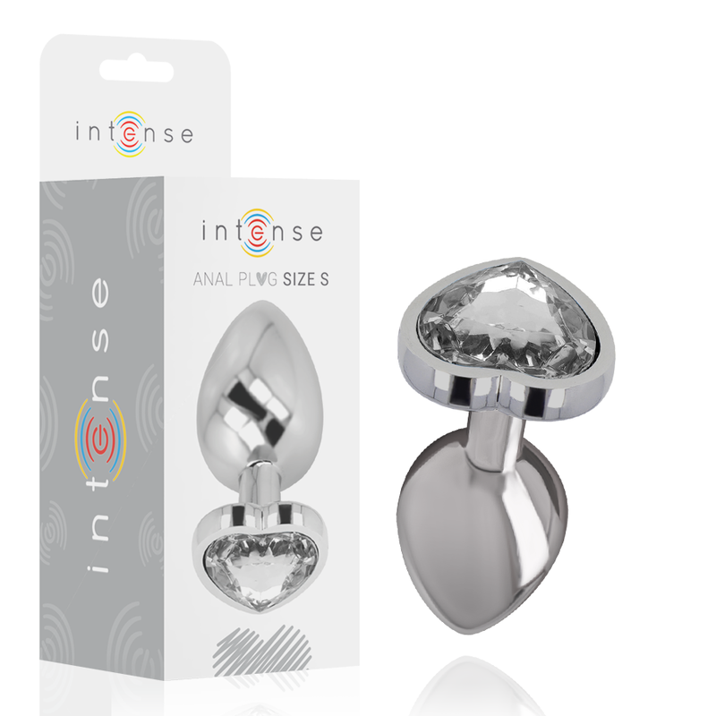 INTENSE – PLUG ANALE IN METALLO ALLUMINIO CON CUORE BIANCO TAGLIA S