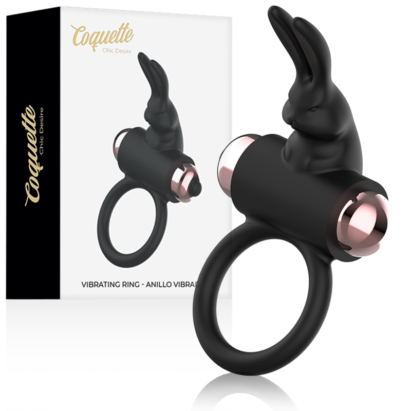 COQUETTE CHIC DESIRE – ANELLO DA CAZZO CON VIBRATORE NERO/ORO