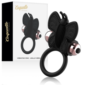 COQUETTE CHIC DESIRE – ANELLO CAZZO FARFALLA CON VIBRATORE NERO/ORO