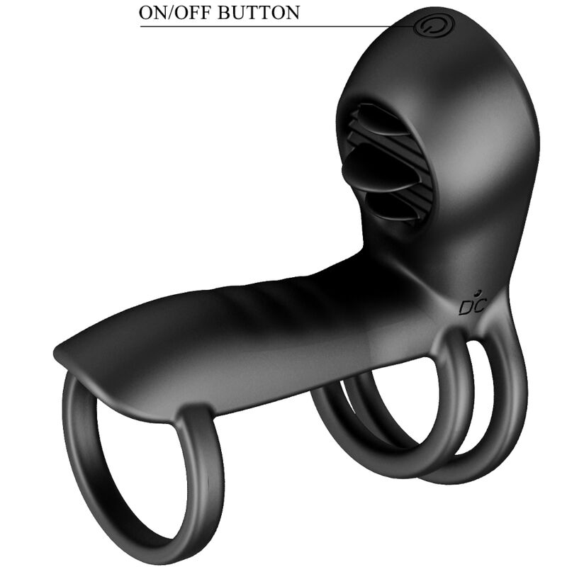 PRETTY LOVE - GUAINA PER PENE JAMMY 12 VIBRAZIONI CON LINGUA IN SILICONE RICARICABILE - immagine 2