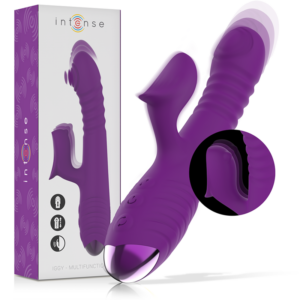 INTENSE – VIBRATORE MULTIFUNZIONE RICARICABILE IGGY UP & DOWN CON STIMOLATORE CLITORALE VIOLA