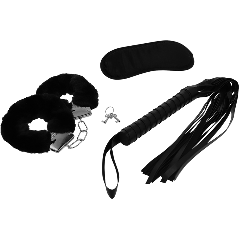 INTENSE - FETISH PLAYSET EROTICO 1 CON MANETTE, MASCHERA CIECA E FLOGGER - immagine 5