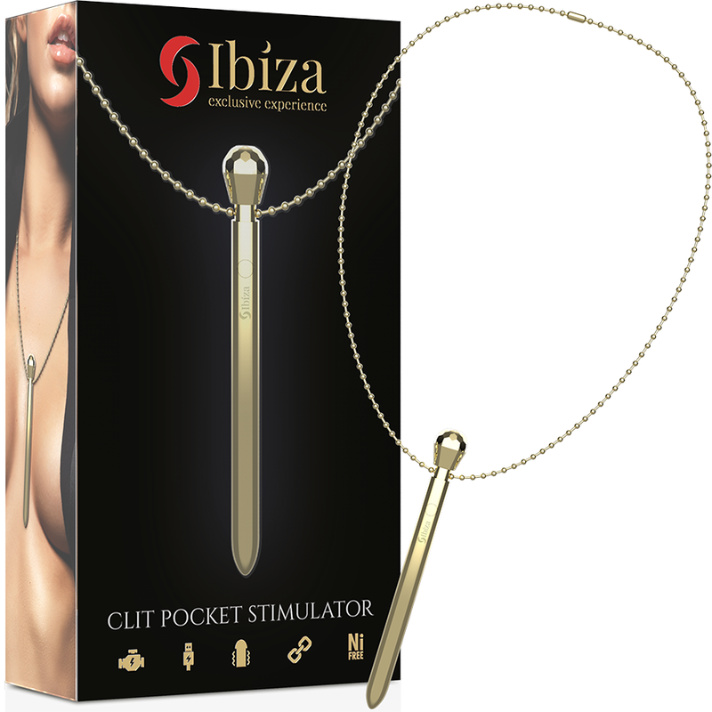 IBIZA – STIMOLATORE CLIT POCKET COLLANA CARICATORE USB 12 MODALIT DI VIBRAZIONE DORATO 12,2 X 1,5 IBIZA – STIMOLATORE CLIT POCKET COLLANA CARICATORE USB 12 MODALIT DI VIBRAZIONE DORATO 12,2 X 1,5