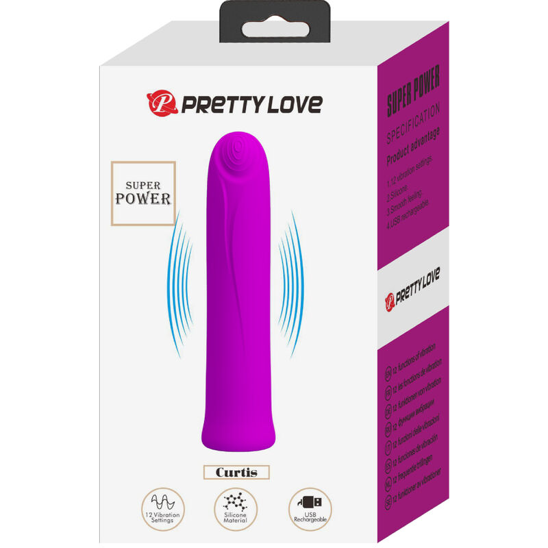 PRETTY LOVE - VIBRATORE CURTIS MINI SUPER POWER 12 VIBRAZIONI IN SILICONE VIOLETTO - immagine 7