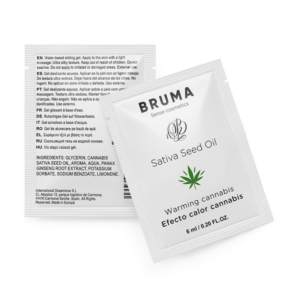 BRUMA – GEL SCORREVOLE ALL”OLIO DI SEMI DI SATIVA GUSTO CANNABIS RISCALDANTE 6 ML