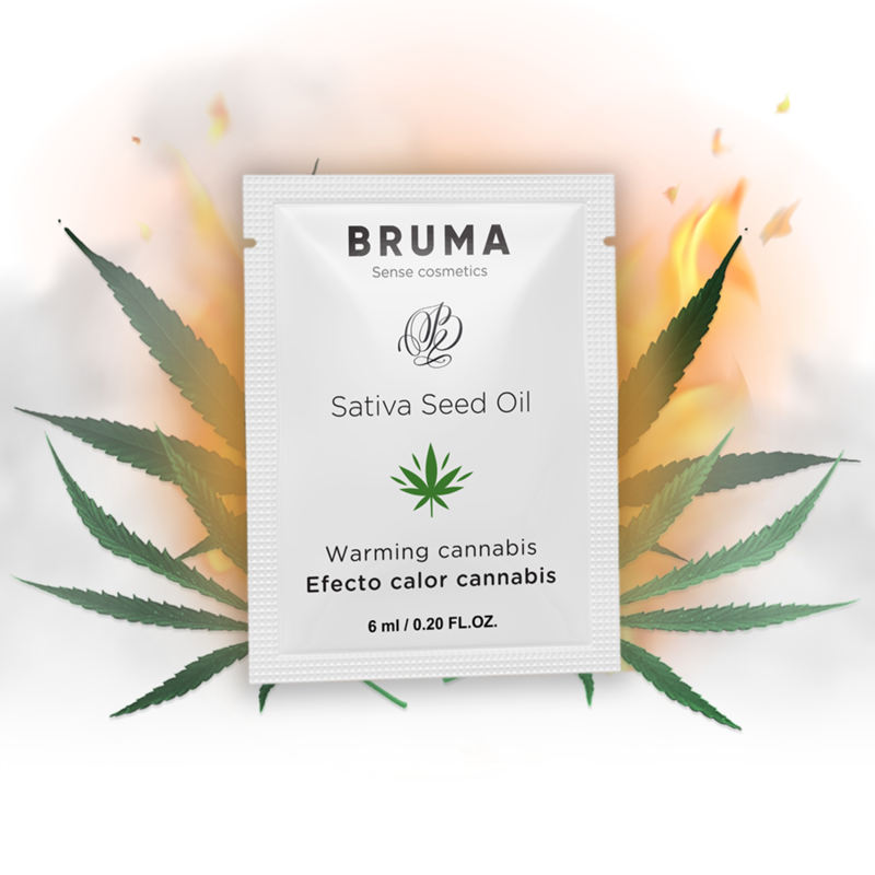 BRUMA - GEL SCORREVOLE ALL''OLIO DI SEMI DI SATIVA GUSTO CANNABIS RISCALDANTE 6 ML - immagine 2