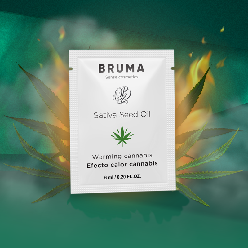 BRUMA - GEL SCORREVOLE ALL''OLIO DI SEMI DI SATIVA GUSTO CANNABIS RISCALDANTE 6 ML - immagine 3