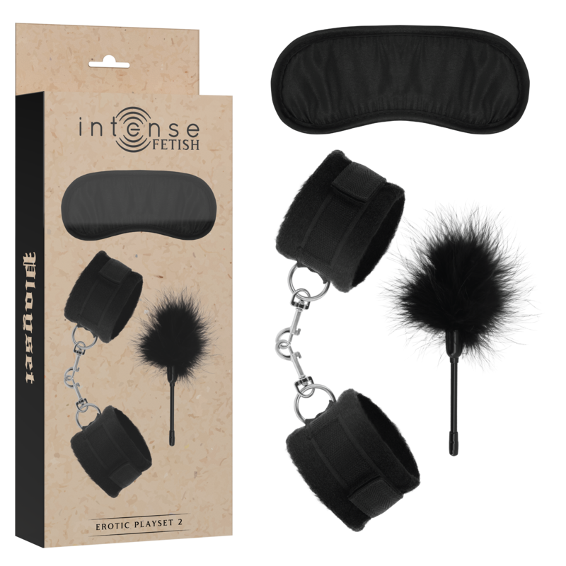 INTENSE – FETISH PLAYSET EROTICO 2 CON MANETTE, MASCHERA CIECA E TICKLER INTENSE – FETISH PLAYSET EROTICO 2 CON MANETTE, MASCHERA CIECA E TICKLER
