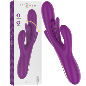 INTENSE – APOLO VIBRATORE MULTIFUNZIONE RICARICABILE 7 VIBRAZIONI CON LINGUA OSCILLANTE VIOLA