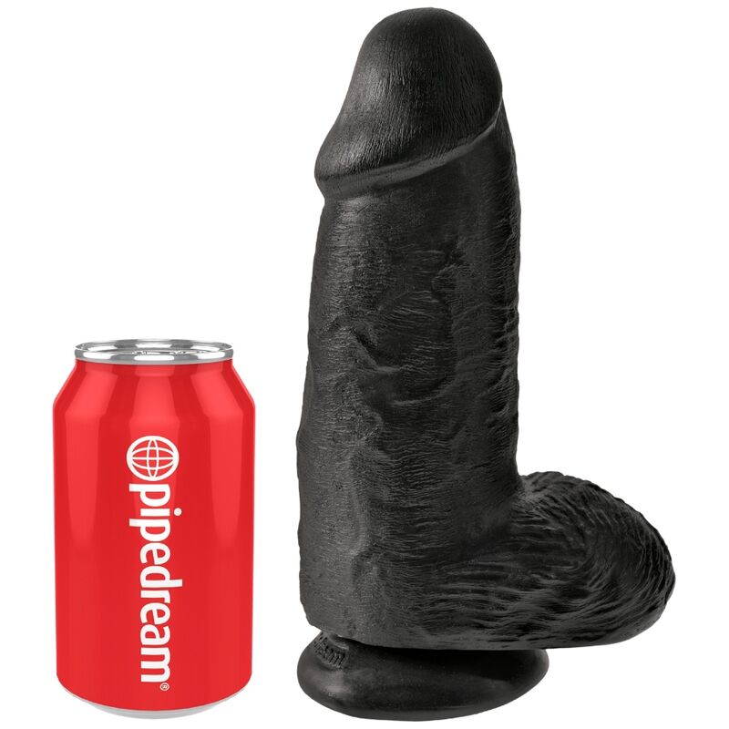 KING COCK - PENE REALISTICO PASSODATO 23 CM NERO - immagine 5