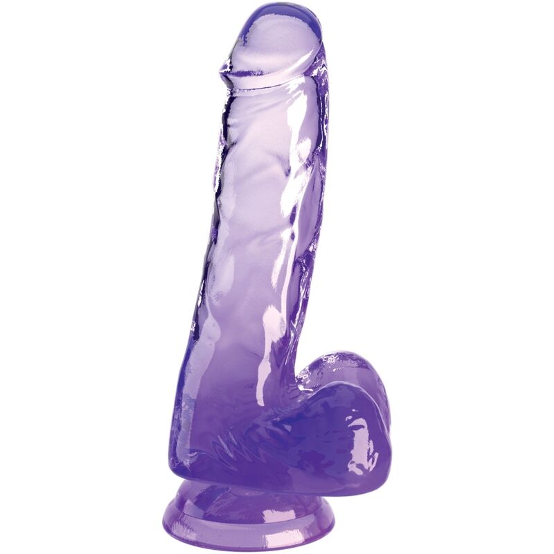 KING COCK – CLEAR PENE REALISTICO CON SFERE 13.5 CM VIOLA