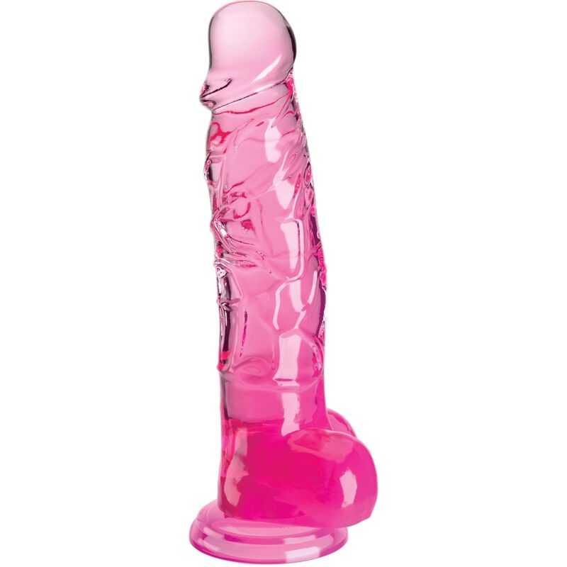 KING COCK – CLEAR PENE REALISTICO CON SFERE 16.5 CM ROSA