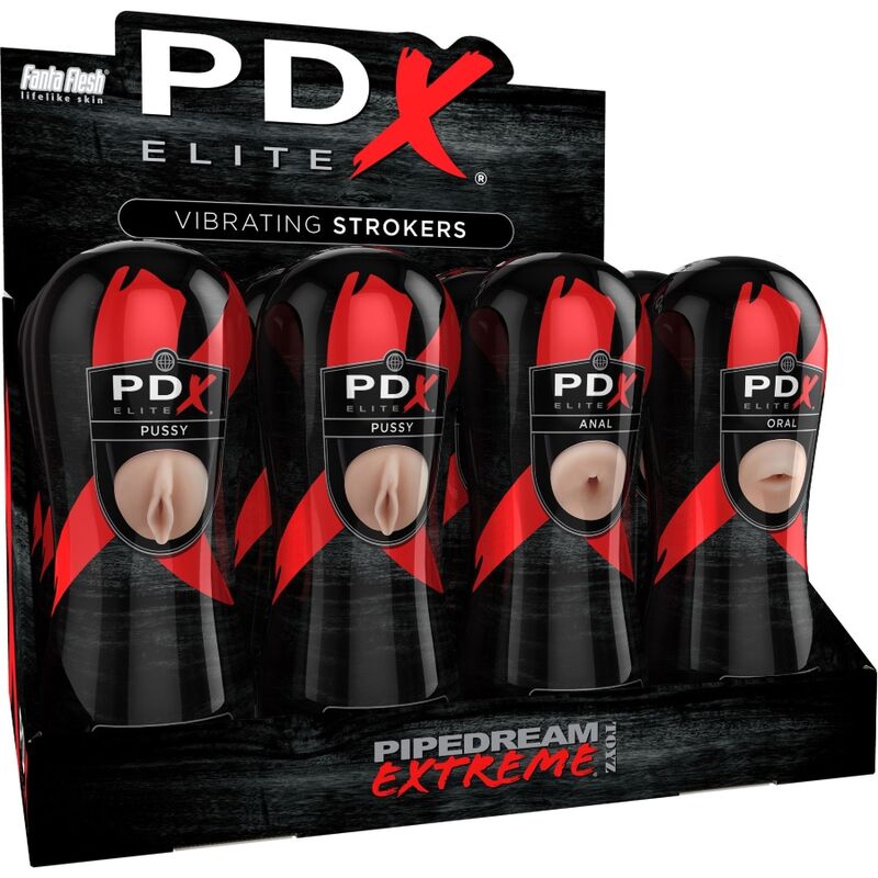 PDX ELITE – SET STROKER 12 UNIT: 6X VAGINA, 3X ANO, 3X BOCCA