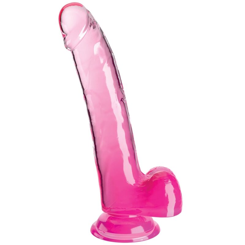 KING COCK – CLEAR DILDO CON TESTICOLI 20.3 CM ROSA