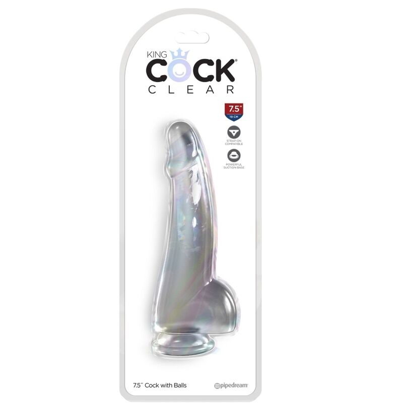 KING COCK - CLEAR DILDO CON TESTICOLI 15.2 CM TRASPARENTE - immagine 2