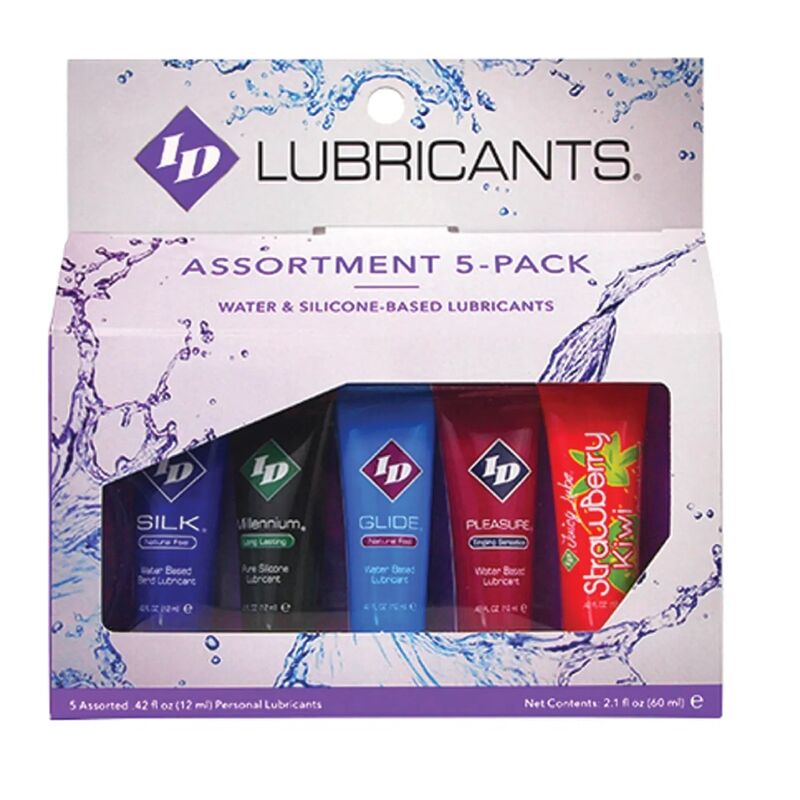 ID JUICY LUBE – CONFEZIONE ASSORTITA DA 5 TUBI LUBRIFICANTI DA 12 ML
