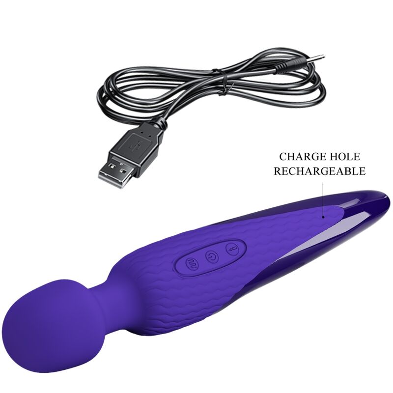 PRETTY LOVE - ANTONY YOUTH VIBRATORE WAND VIOLETTO EFFETTO CALORE - immagine 7