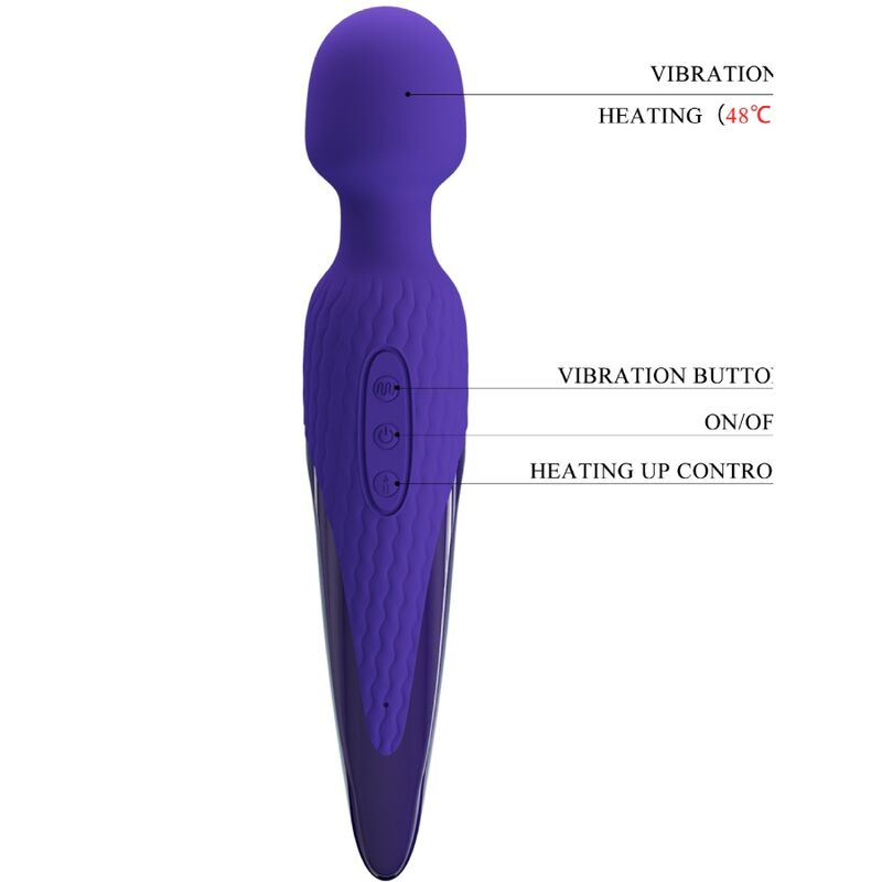 PRETTY LOVE - ANTONY YOUTH VIBRATORE WAND VIOLETTO EFFETTO CALORE - immagine 4