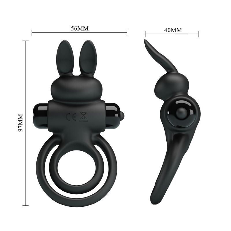PRETTY LOVE - ANELLO VIBRATOR III RABBIT PER PENE NERO - immagine 7
