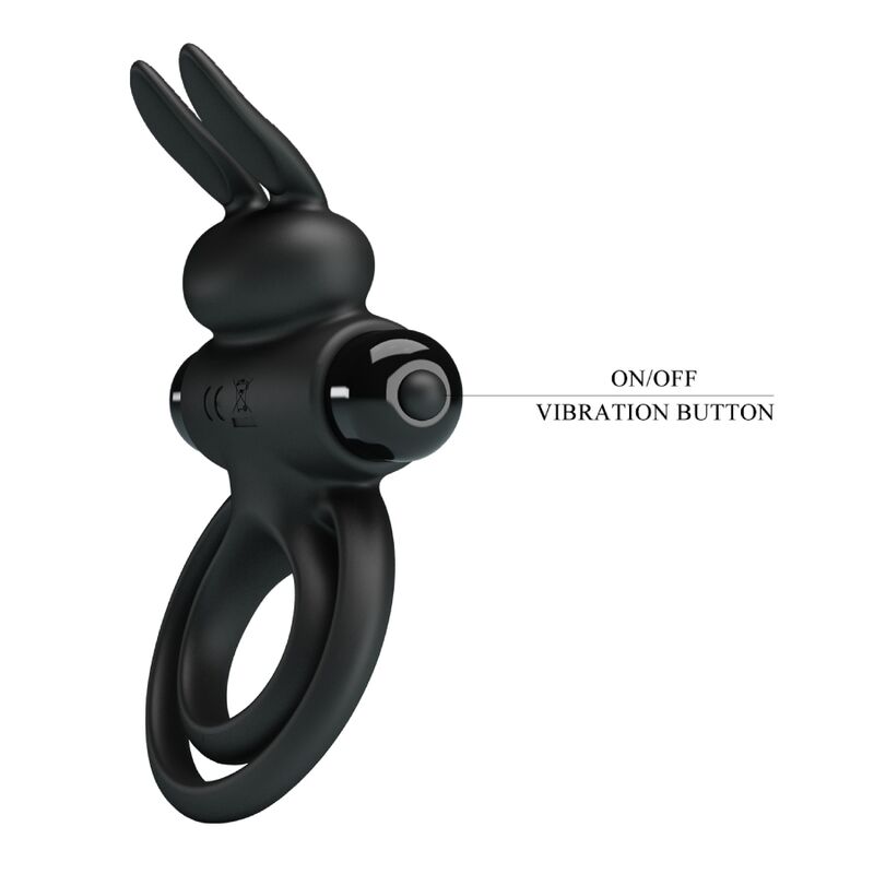 PRETTY LOVE - ANELLO VIBRATOR III RABBIT PER PENE NERO - immagine 6
