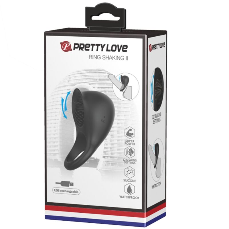 PRETTY LOVE - ANELLO VIBRANTE PER PENE CON LINGUA NERA - immagine 8