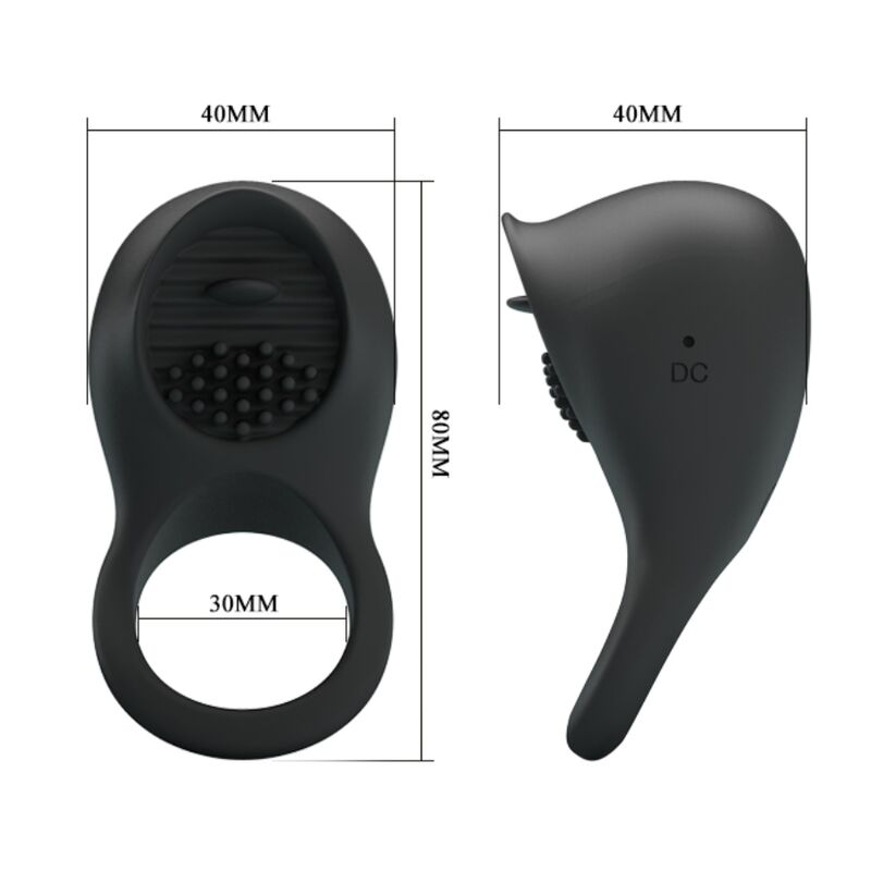PRETTY LOVE - ANELLO VIBRANTE PER PENE CON LINGUA NERA - immagine 6