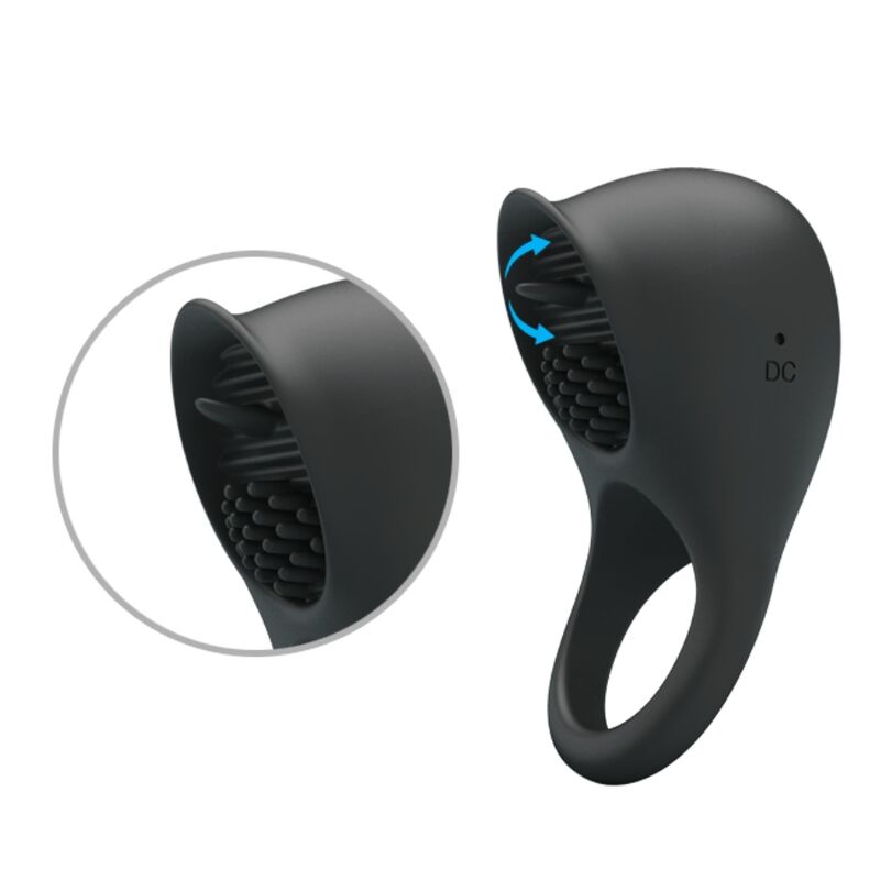 PRETTY LOVE - ANELLO VIBRANTE PER PENE CON LINGUA NERA - immagine 4