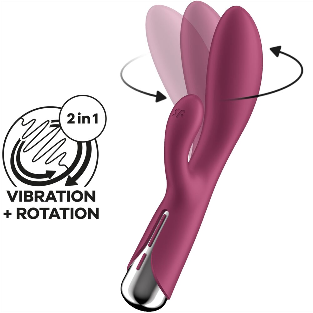 SATISFYER - SPINNING RABBIT 1 ESTIMULACION CLITORIS Y PUNTO G ROJO - immagine 2
