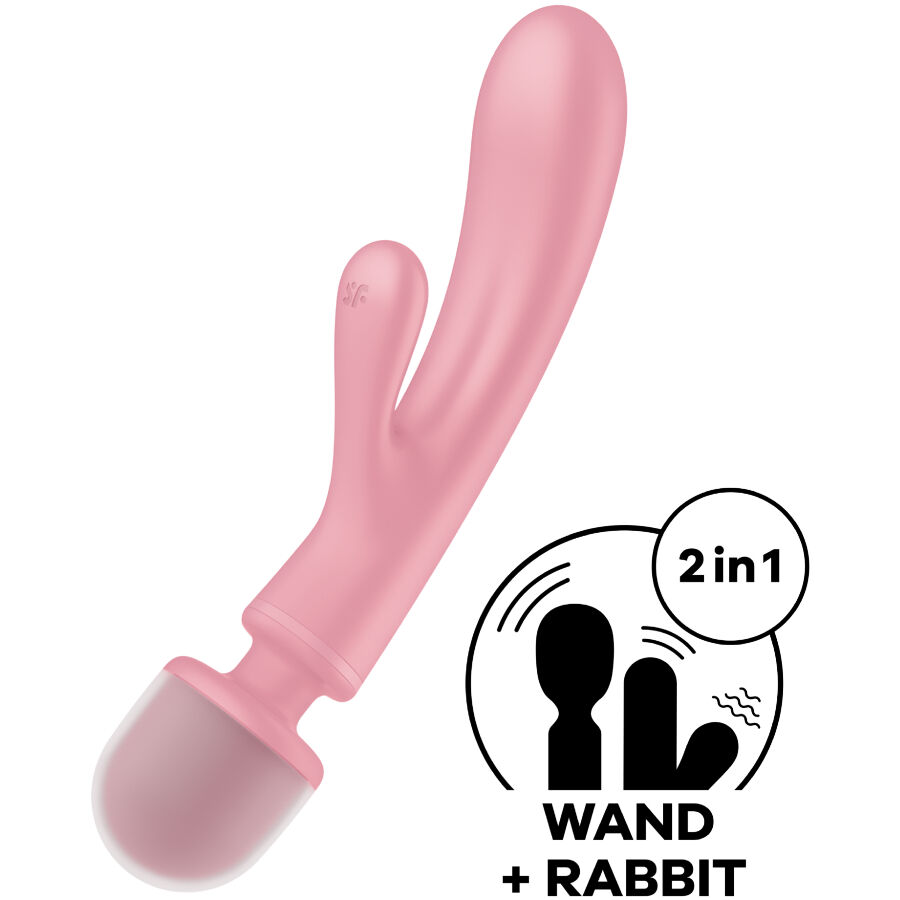 SATISFYER - TRIPLE LOVER MASAJEADOR VIBRADOR RABBIT ROSA - immagine 6