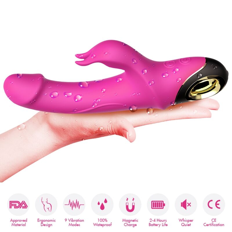 ARMONY - METEROR DILDO VIBRATORE RABBIT ROTATOR FUCSIA - immagine 2