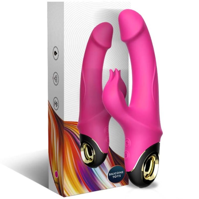 ARMONY - METEROR DILDO VIBRATORE RABBIT ROTATOR FUCSIA - immagine 4