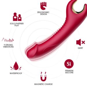 ARMONY – VIBRATORE E ROTATORE PRINCE DILDO ROSSO
