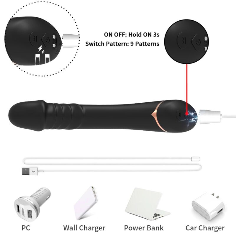 ARMONY - VIBRATORE DILDO IN SILICONE NERO - immagine 3