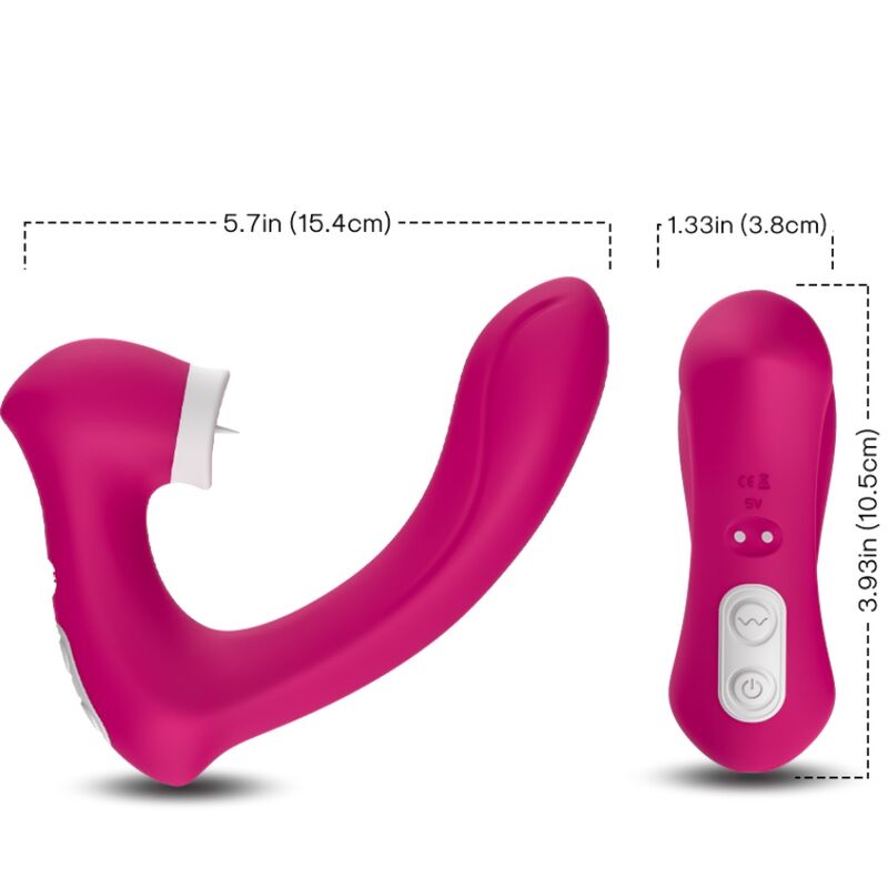 ARMONY - SECRETKISS LICKING VIBRATING CLITORIDE & VIBRATORE CURVO FUCSIA - immagine 3