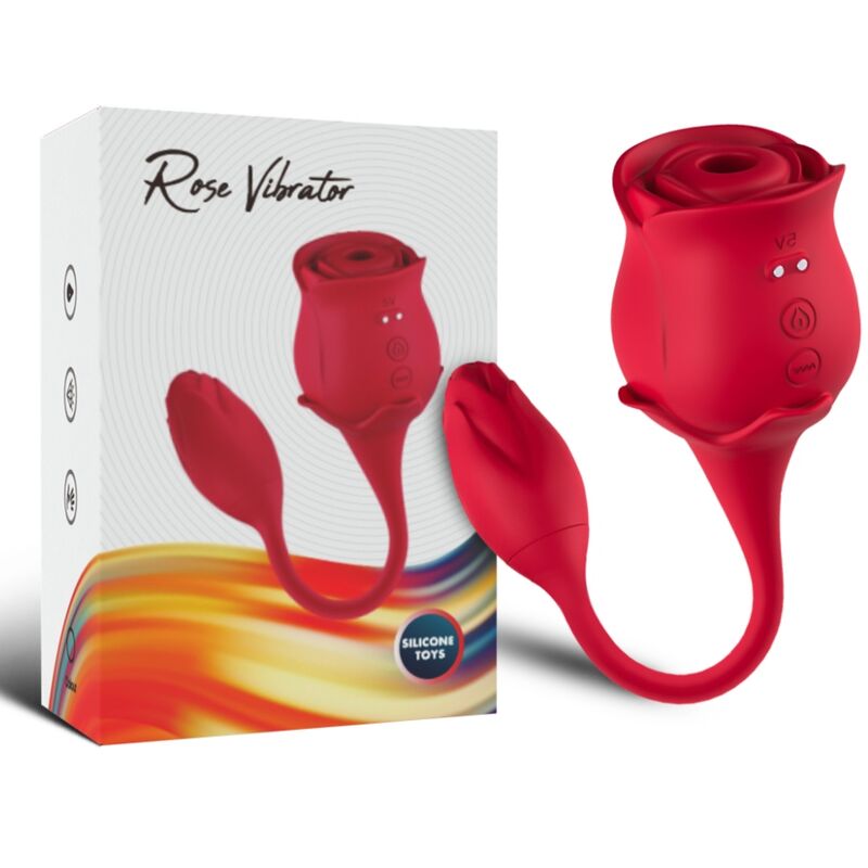 ARMONY – VIBRATORE E SUCCHIATORE CLITORIDE ROSA 10 MODALITÀ ROSSO