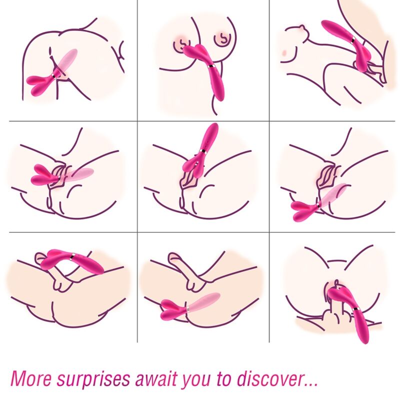 ARMONY - MASSAGGIATORE E VIBRATORE A Y-WAND DOPPIA TESTA FUCSIA - immagine 2