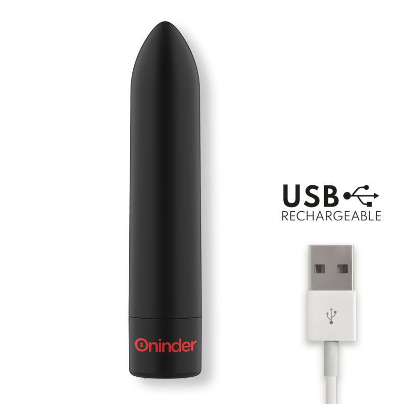 ONINDER - BERLIN VIBRATORE BULLET NERO 9 MODALITÀ 8,5 X 2 CM - APP GRATUITA - immagine 6