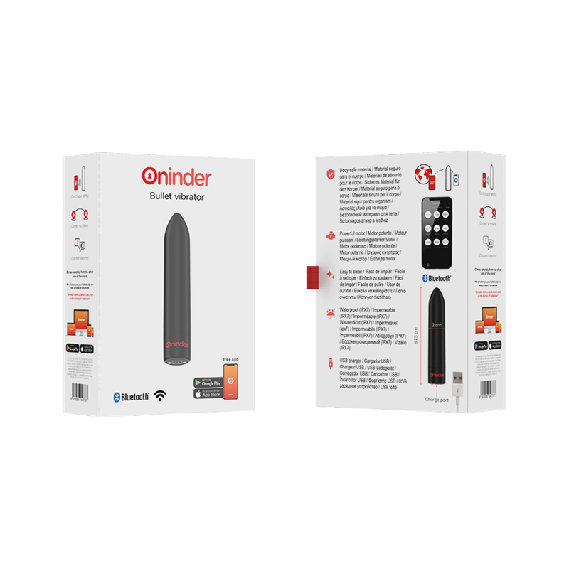 ONINDER - BERLIN VIBRATORE BULLET NERO 9 MODALITÀ 8,5 X 2 CM - APP GRATUITA - immagine 7