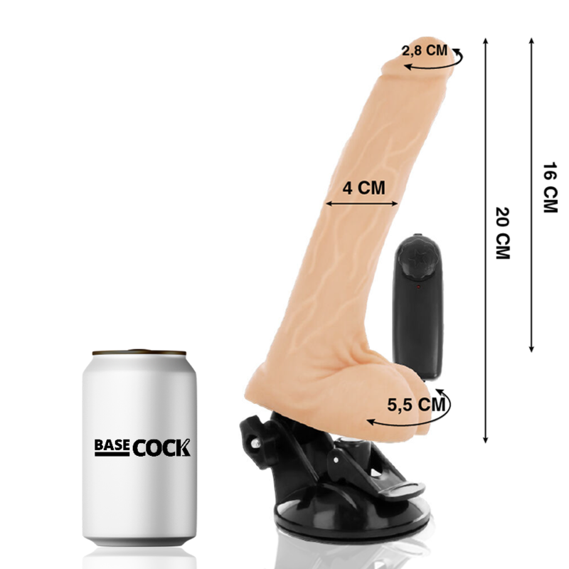 BASECOCK - VIBRATORE TELECOMANDO NATURALE REALISTICO CON TESTICOLI 20 CM - immagine 3