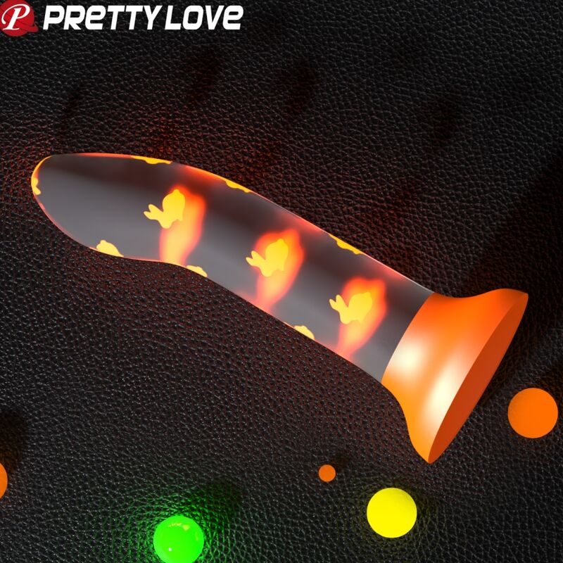 PRETTY LOVE - DILDO MAGICO NIGHTFALL SENZA VIBRAZIONI ARANCIO LUMINOSO - immagine 2