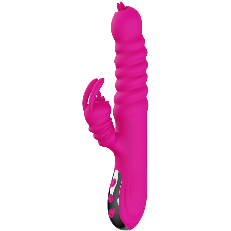 ARMONY - VIBRATORE MULTIFUNZIONE RABBIT DOUBLE TONGUE FUCSIA EFFETTO CALORE - immagine 4
