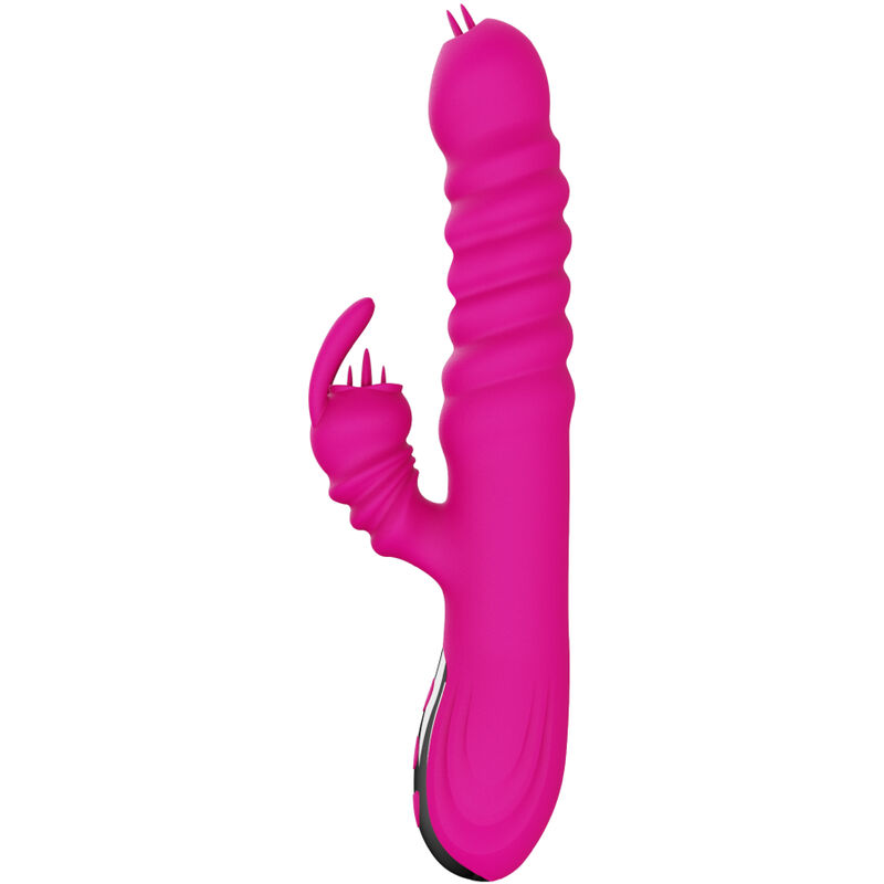 ARMONY - VIBRATORE MULTIFUNZIONE RABBIT DOUBLE TONGUE FUCSIA EFFETTO CALORE - immagine 3