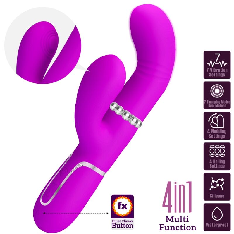 PRETTY LOVE - VIBRATORE MULTIFUNZIONE G-SPOT FUCSIA - immagine 2
