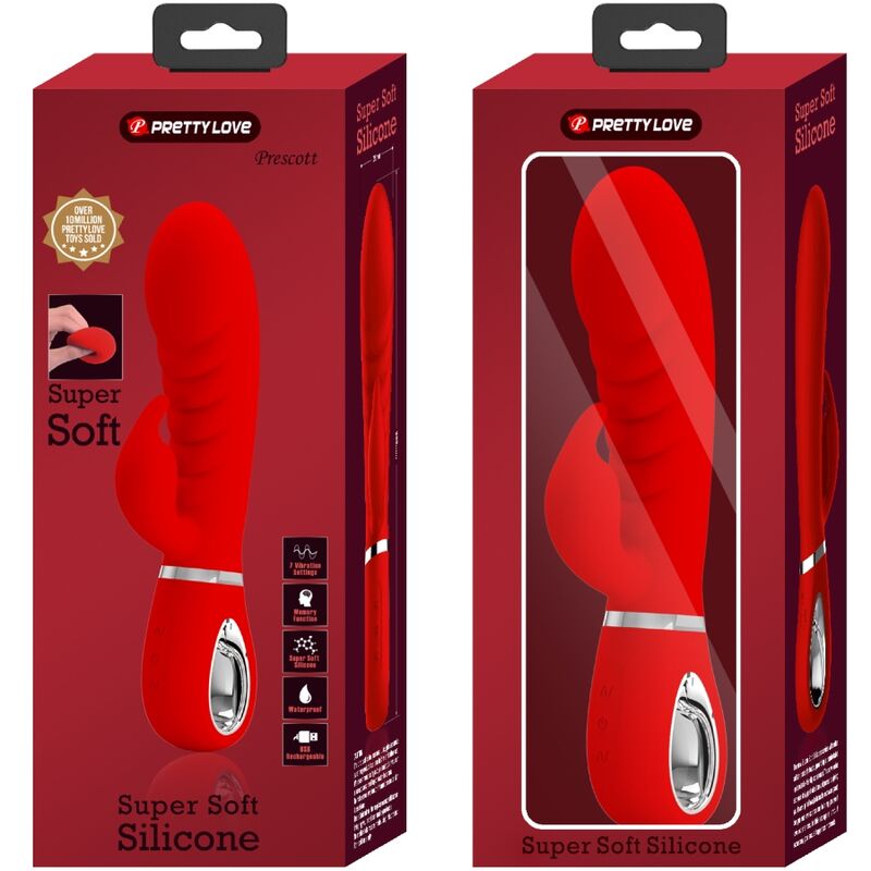 PRETTY LOVE - VIBRATORE MULTIFUNZIONE G-SPOT PRESCOTT ROSSO - immagine 5