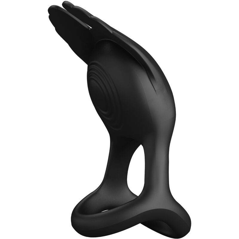 PRETTY LOVE - SILAS ANELLO PER PENE VIBRANTE 7 VIBRAZIONI IN SILICONE NERO - immagine 2