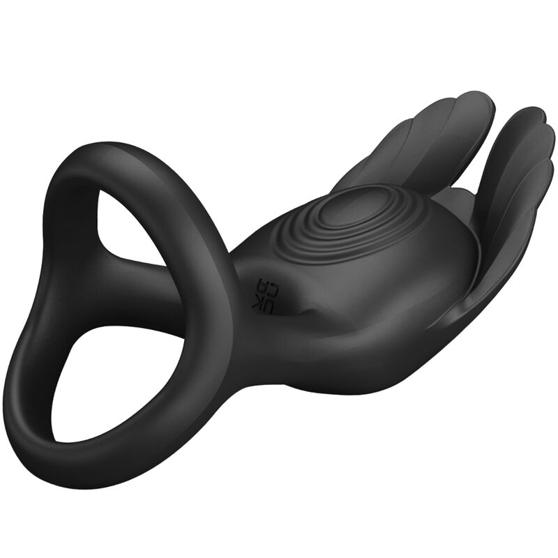PRETTY LOVE - SILAS ANELLO PER PENE VIBRANTE 7 VIBRAZIONI IN SILICONE NERO - immagine 4