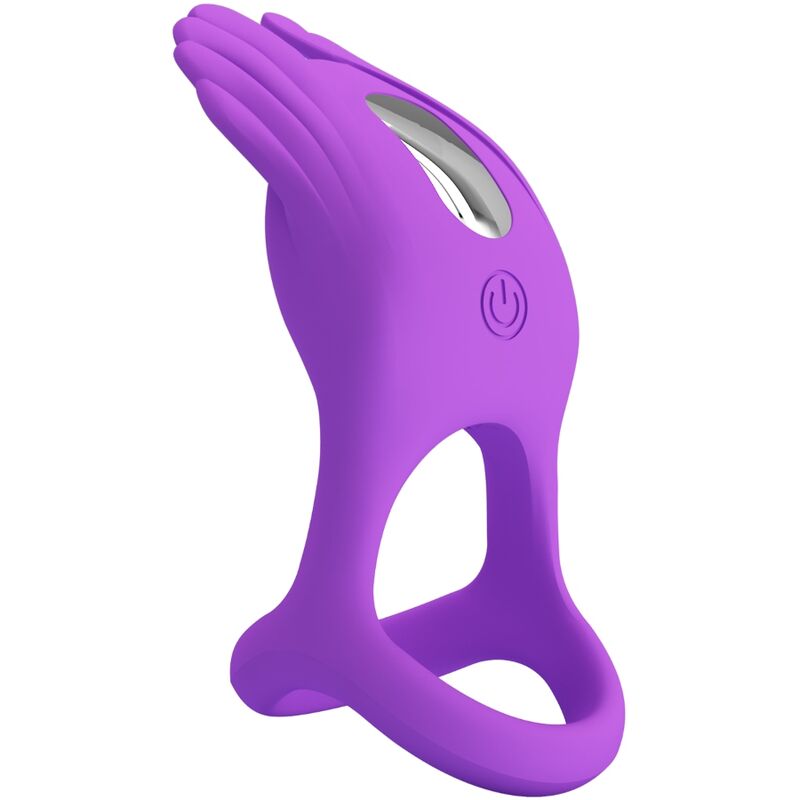 PRETTY LOVE - SILAS ANELLO PER PENE VIBRANTE 7 VIBRAZIONI IN SILICONE VIOLA - immagine 3