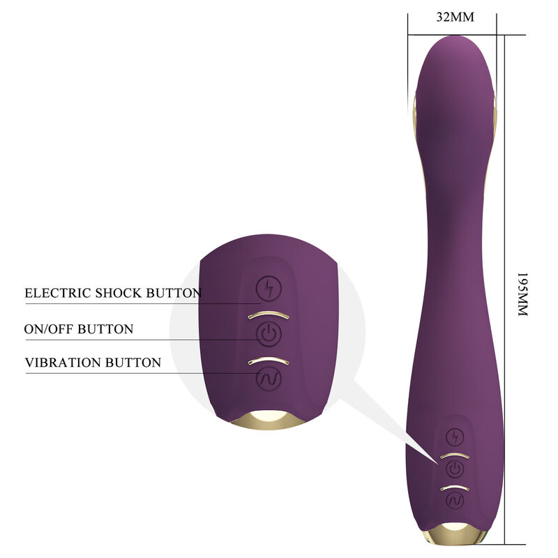 PRETTY LOVE - HECTOR VIBRATORE ELETTROSHOCK BY APP CONTROL VIOLA - immagine 5