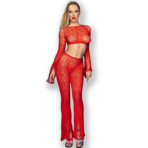 CHILIROSE – CR 4648 TOP & PANTALON ROJO S/L
